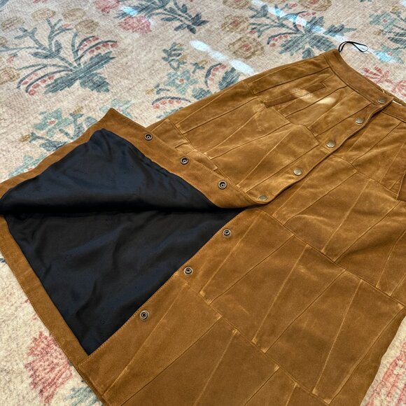 SAINT LAURENT brown suede midi skirt (FR 36) - Picture 4 of 6